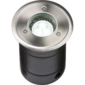 Decking Satin Chrome LED IP67 GU10 Lamp Holder