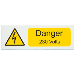 Danger 230 Volts 75-25mm (10 Pk)
