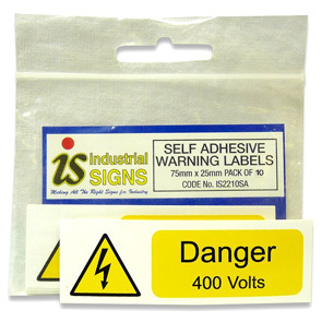 Danger 400 Volts 75-25mm (10Pk)