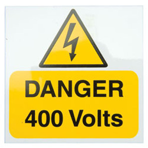 Danger 400 Volts 75-75mm (5Pk)