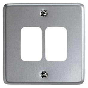 2 Gang Grid Front Plate Metal