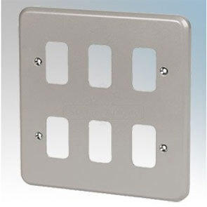 6 Gang Grid Front Plate Metal