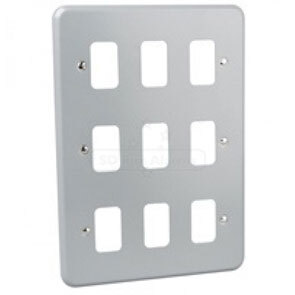 9 Gang Grid Front Plate Metal
