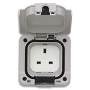 Masterseal Socket Unswitched 1G IP66 Grey