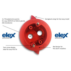 Rapid fix round dry lining box. 2 x 20mmm threaded enteries