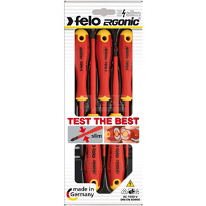 Felo 5 Pc Vde Slim Gel GrIP Screwdriver Set