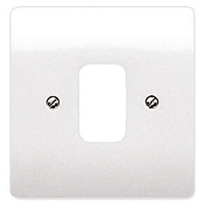 1 Gang Moulded Grid Front Plate White