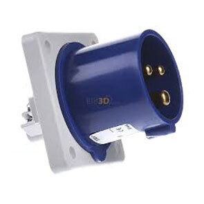 Walther 615306 230V 16A Appliance Inlet 2P + E Panel Mount Straight