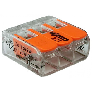 4.0mm2 Lever Connector 3 Pole 32A Box 50