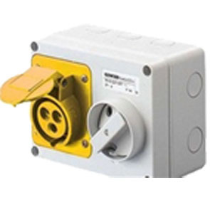 16A 2P+E 110V Horizontal Interlocked Socket