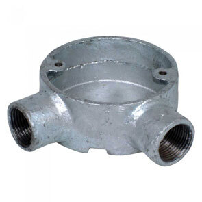 25mm Circular Conduit Box Angle Galv