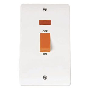 45A 2 Gang Single Cooker Switch With Neon