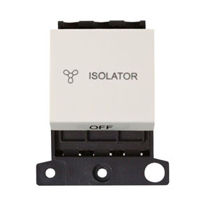 10A 3 Pole Fan Isolator Module Polar White