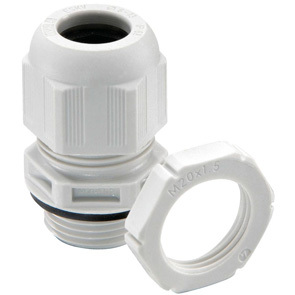 White 20mm IP68 Gland and Nut Pack of 10