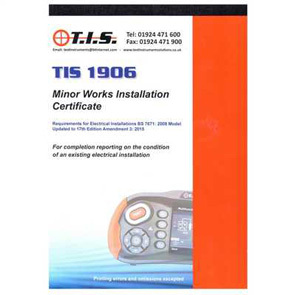 Minor Works Installation Certificate Pad
