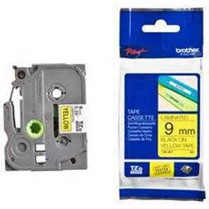 Brother Ptouch 9mm Black On Yellow P-Touch Laminated Label Tape 8M