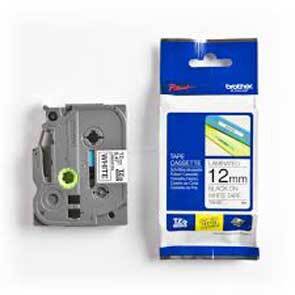 Brother Ptouch 12mm Black On White P-Touch Laminated Label Tape 8M