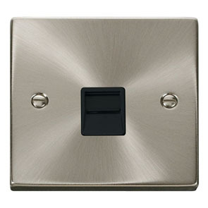 Satin Chrome Secondary Telephone Single Socket Out