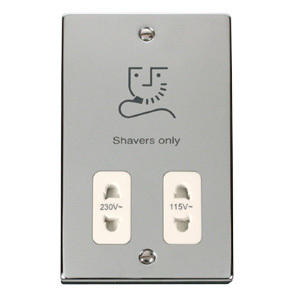 Polished Chrome Dual Voltage Shaver Socket
