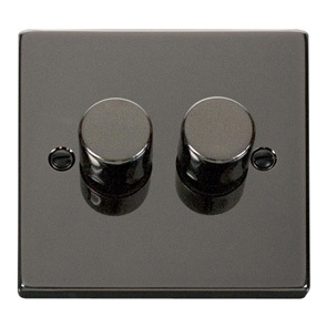 Black Nickel 2 Gang 2 Way 400W Dimmer Switch