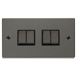 4 Gang 2 Way Ingot 10A Switch Black Nickel