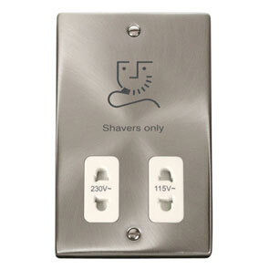 Dual Voltage Shaver Socket Outlet 115/230V