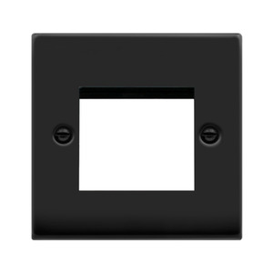 Frontplate, 1 Gang 2 Module, Black & White Gasket Victorian