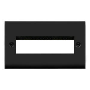 Frontplate, MiniGrid 2 Gang 1×6 Aperture, Black Gasket Victorian