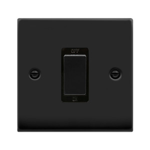 Switch, 1 Gang DP, Black Insert Victorian