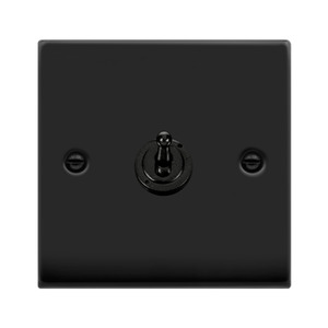 Toggle Switch, 1 Gang 2 Way, Black Gasket Victorian